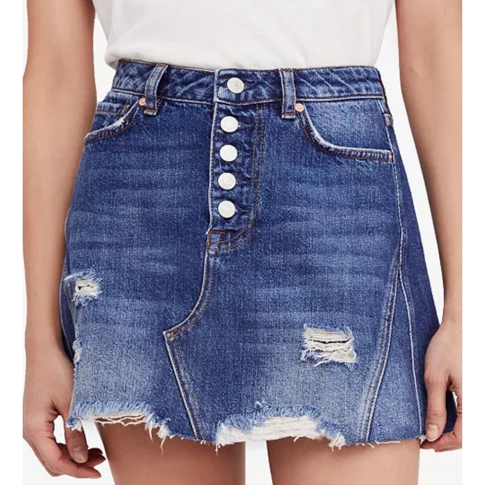 Free people We The Free Denim A Line Skirt - Picture 1 of 8